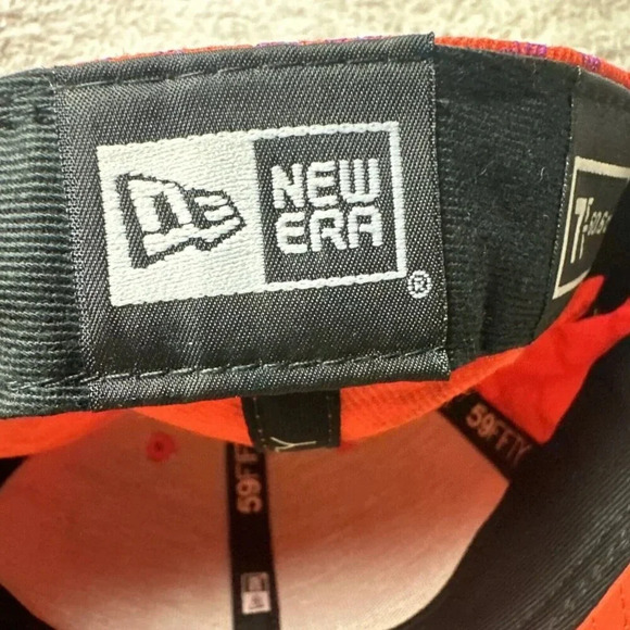 Atlanta Braves Hat New Era 59Fifty All Over Print Baseball Cap Orange 7 5/8 New - Picture 11 of 16